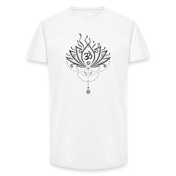 Lotus flower, black version - Long Fit Men's T-Shirt - white - Front - AI Model Male 185 light (185cm)