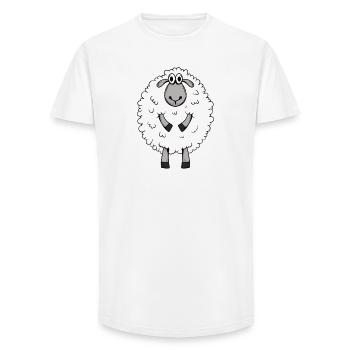Cute German Shepherd Sheep Motif - Long Fit Men's T-Shirt - white - Front - AI Model Male 185 light (185cm)