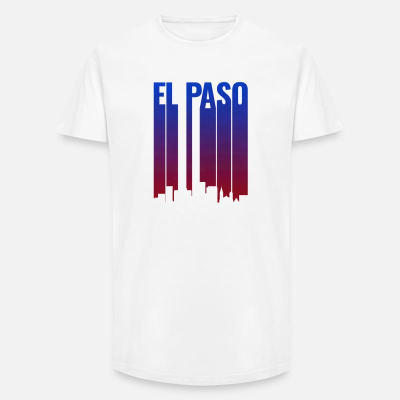El Paso Skyline Gradient - Long Fit Men's T-Shirt - white