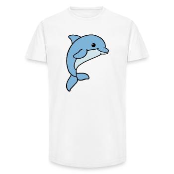 Dauphin - T-shirt coupe longue homme - blanc - Devant - AI Model Male 185 light (185cm)