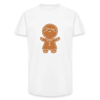 Pregnancy Birth Gingerbread Christmas - Long Fit Men's T-Shirt - white - Front - AI Model Male 185 light (185cm)
