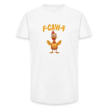 Huhn F-Caw-F Karikatur - Long Fit Männer T-Shirt - Weiß - Vorne - AI Model Male 185 light (185cm)