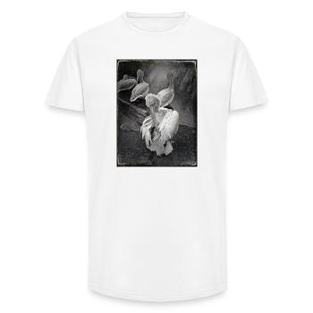 Dark Pelicans - Long Fit Men's T-Shirt - white - Front - AI Model Male 185 light (185cm)