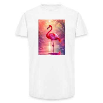 Flamingo – Geist der Anmut und Farbe - Long Fit Männer T-Shirt - Weiß - Vorne - AI Model Male 185 light (185cm)