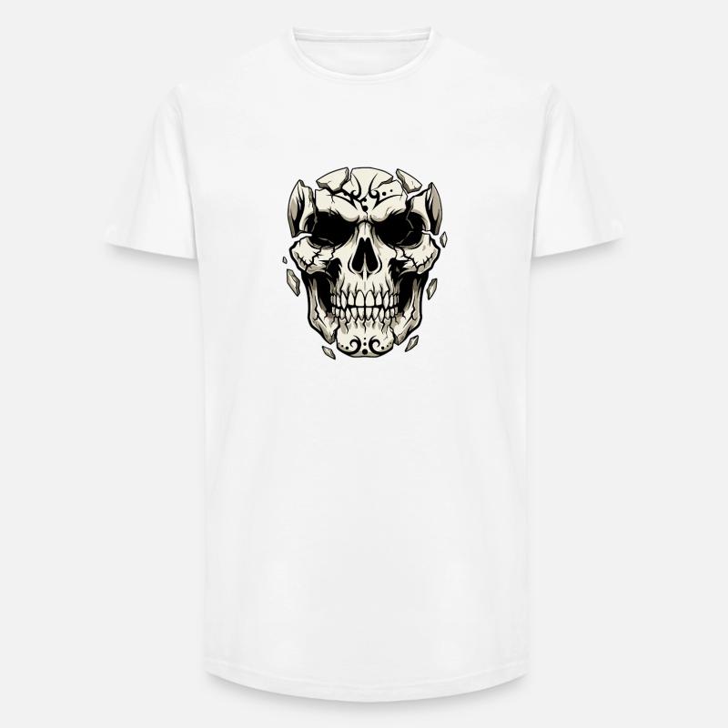 Splintering Skull – Gothic Graphics - Long Fit Men's T-Shirt - white