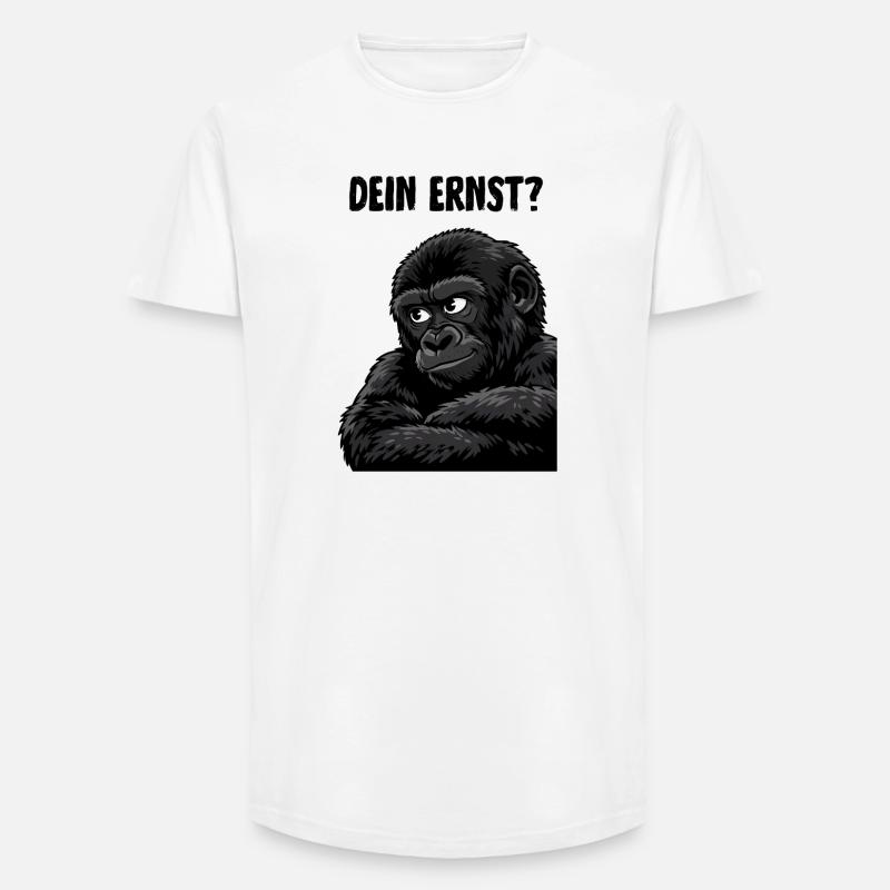 Affe mit skeptischem Blick - dein ernst? - Long Fit Männer T-Shirt - Weiß