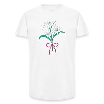 Die Alm grüßt - Long Fit Männer T-Shirt - Weiß - Vorne - AI Model Male 185 light (185cm)