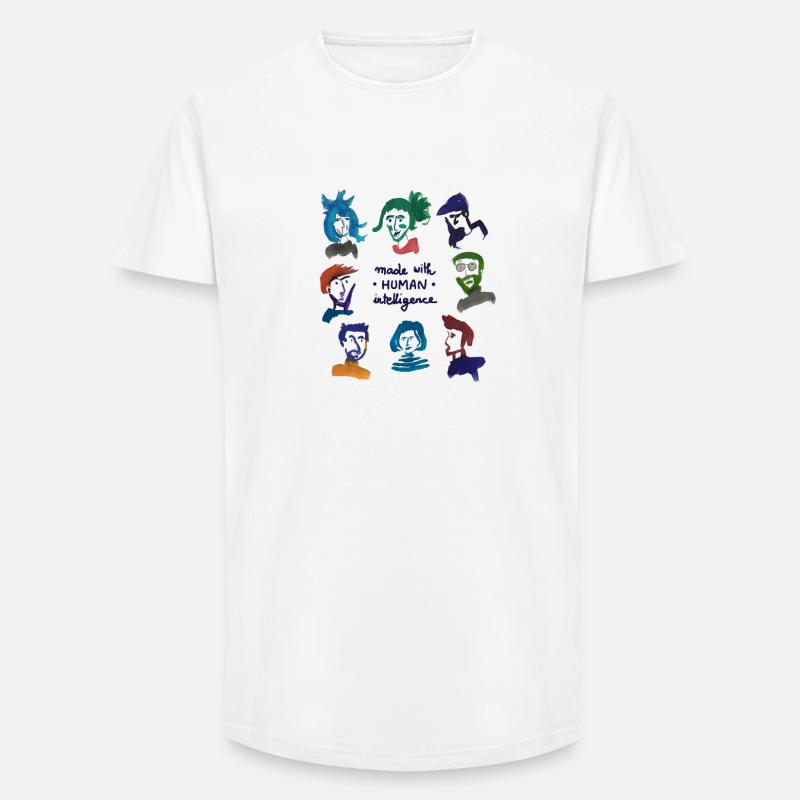 Bunte Köpfe – Menschliche Intelligenz - Long Fit Männer T-Shirt - Weiß