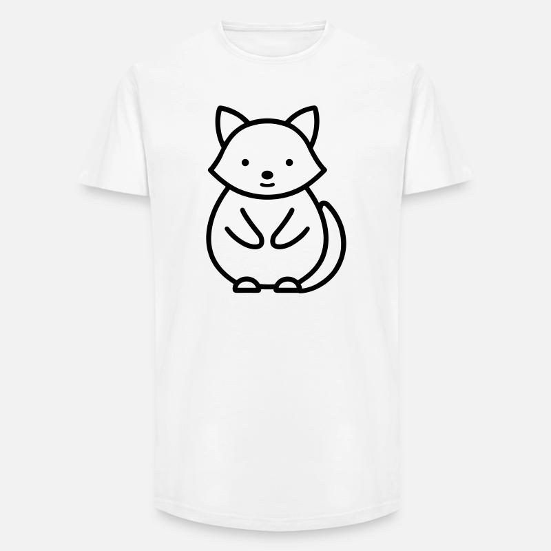 Waschbär - Long Fit Männer T-Shirt - Weiß