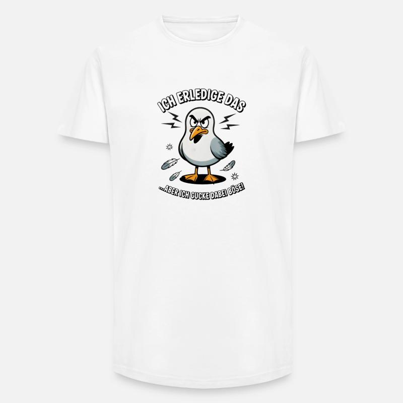 Möwe Seevogel Nen scheiss muss ich - Long Fit Männer T-Shirt - Weiß