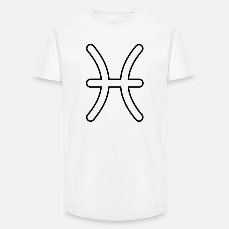 Fische Sternzeichen Sternbild Tierkreiszeichen - Long Fit Männer T-Shirt - Weiß