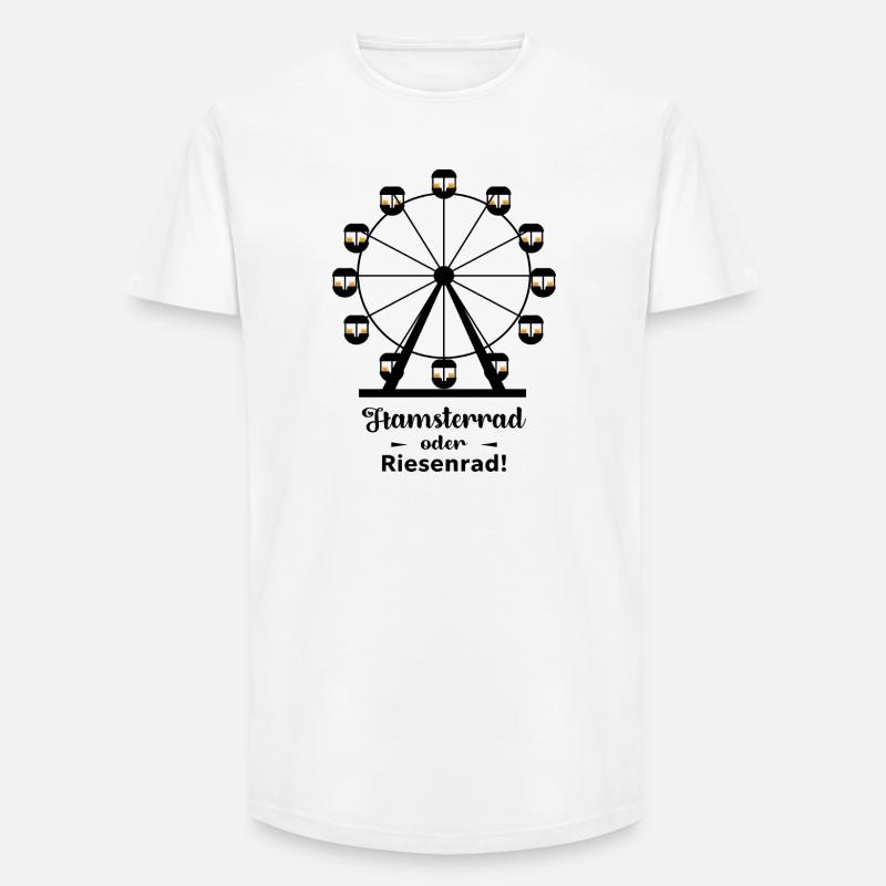 Hamsterrad oder Riesenrad - Long Fit Männer T-Shirt - Weiß