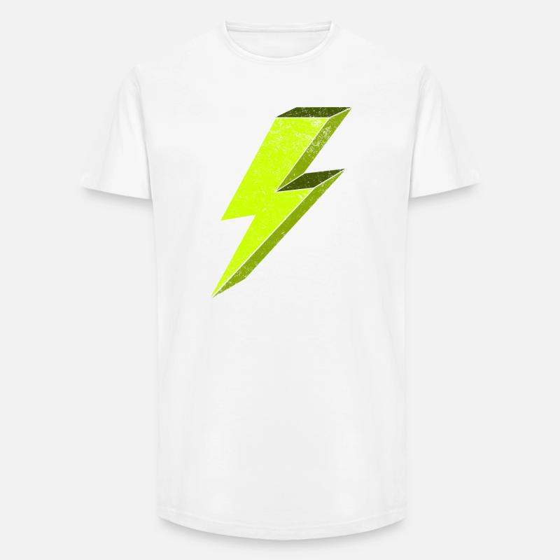 Leuchtende Elektroblitz-Illustration 3D - Long Fit Männer T-Shirt - Weiß