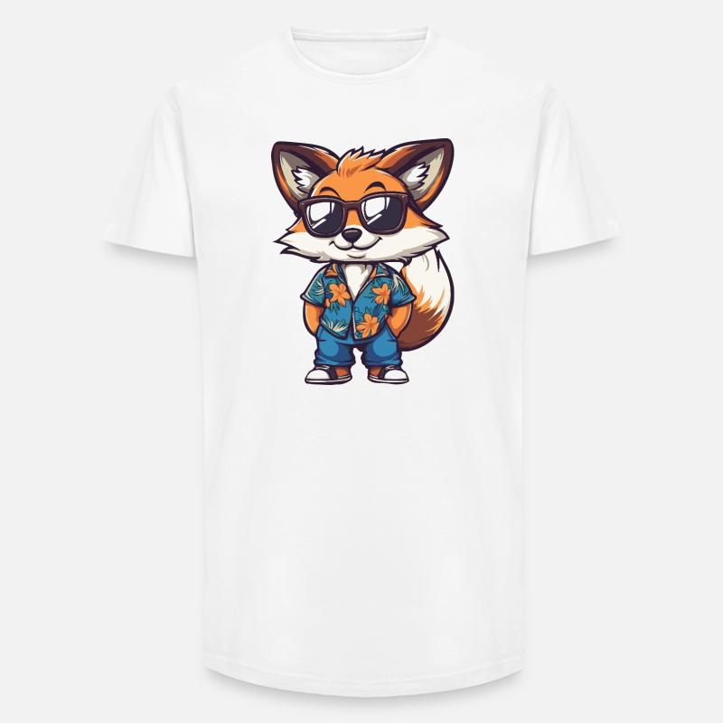 Fuchs Comic Urlaub - Long Fit Männer T-Shirt - Weiß