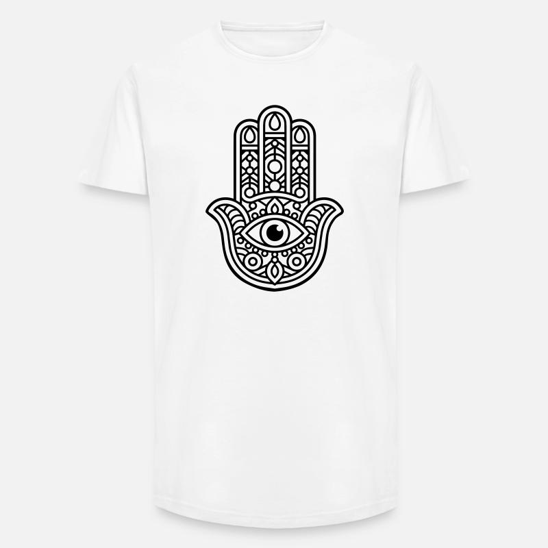 Hamsa-Zeichen - Long Fit Männer T-Shirt - Weiß