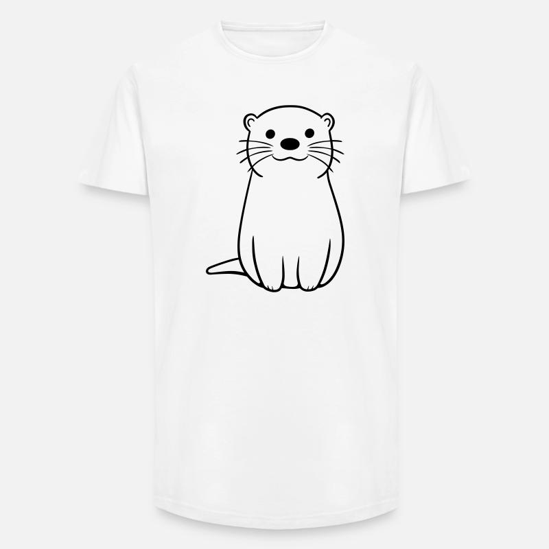 Otter - Long Fit Männer T-Shirt - Weiß