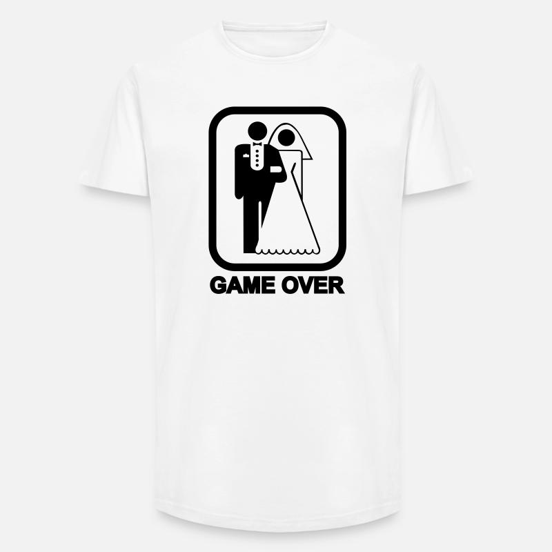 Game Over - Long Fit Männer T-Shirt - Weiß