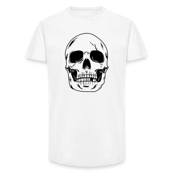 Skull head of skeleton - Long Fit Men's T-Shirt - white - Front - AI Model Male 185 light (185cm)