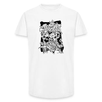 Design abstrait géométrique coloré - T-shirt coupe longue homme - blanc - Devant - AI Model Male 185 light (185cm)