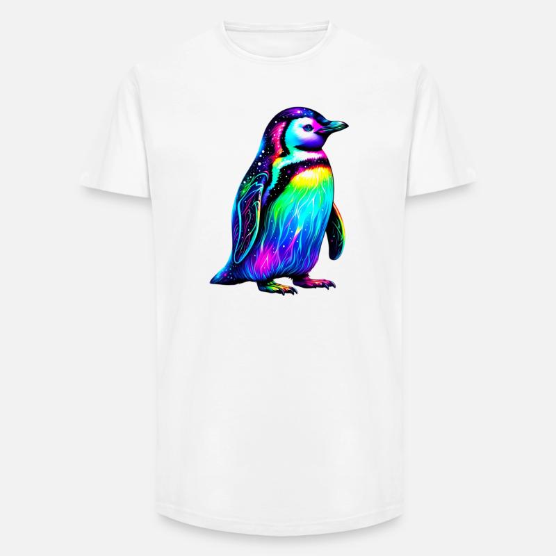 Pinguin - Long Fit Männer T-Shirt - Weiß