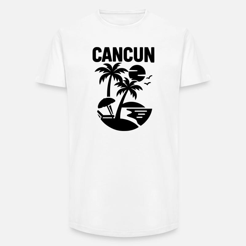 cancun silhouette - Long Fit Männer T-Shirt - Weiß
