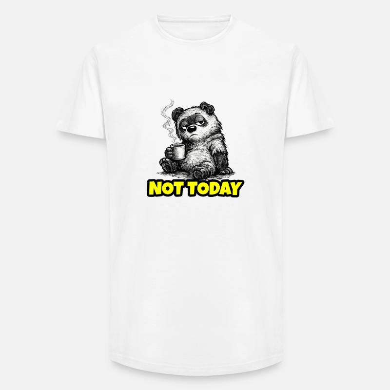 Not Today – Grumpy Bear Coffee (Sketch) - Long Fit Männer T-Shirt - Weiß
