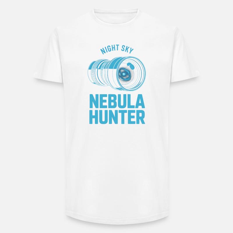 Nebula Hunter Night Sky Telescope Tee - Long Fit Men's T-Shirt - white
