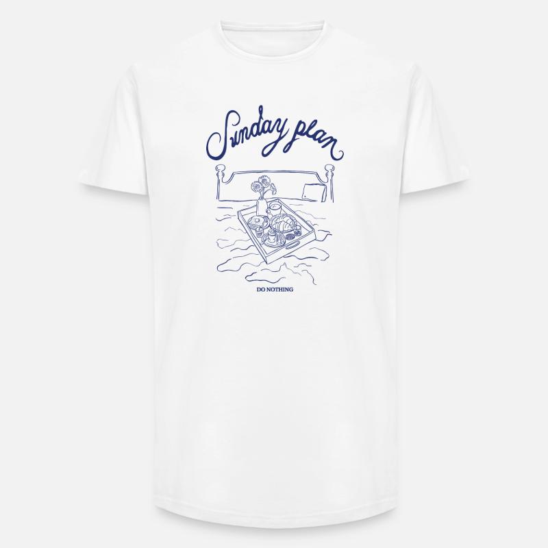 Programme du dimanche : Ne rien faire - T-shirt coupe longue homme - blanc