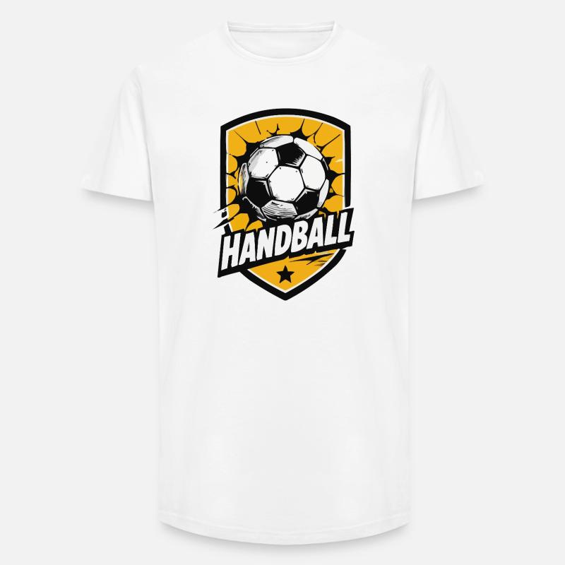Explosion du bouclier de handball - T-shirt coupe longue homme - blanc
