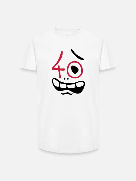 Uh oh, 40 ans! - T-shirt coupe longue homme - blanc