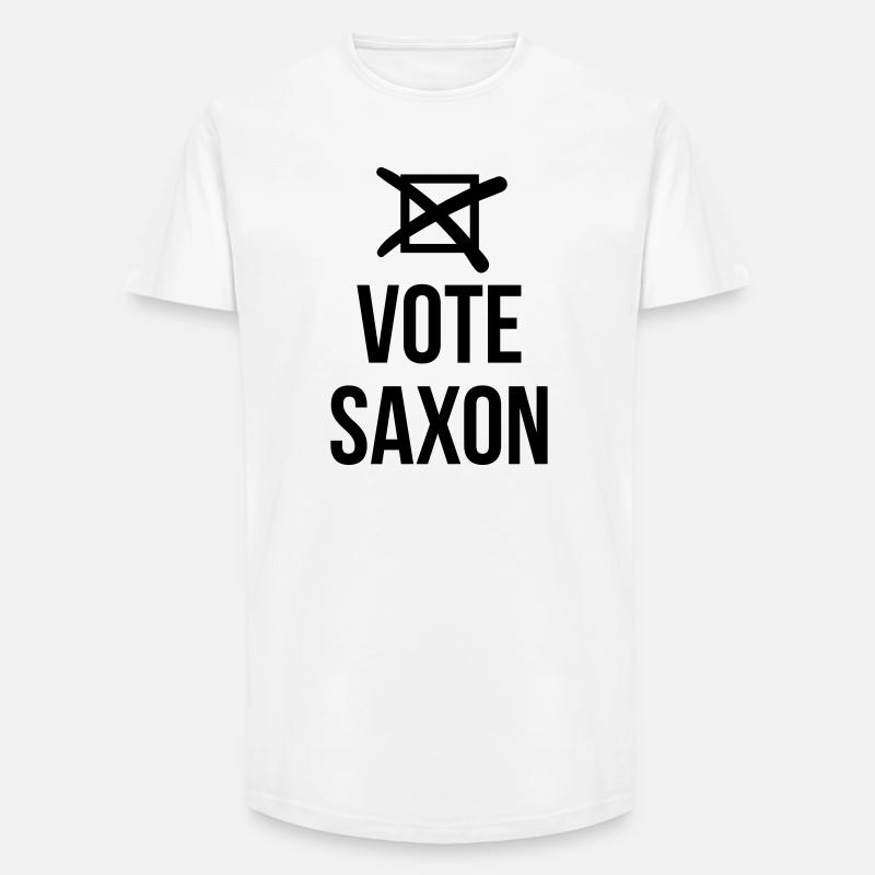 Vote Saxon - Long Fit Männer T-Shirt - Weiß