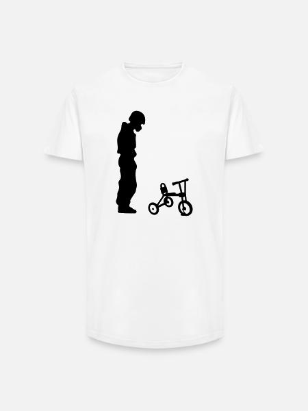 biker - Long Fit Men's T-Shirt - white