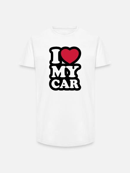 I love my car - Long Fit Men's T-Shirt - white