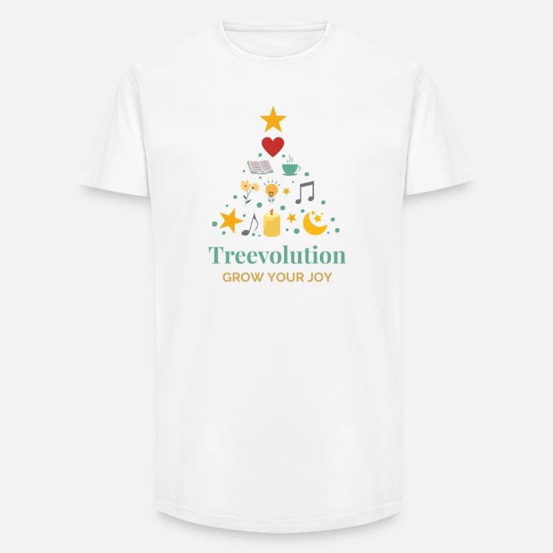 Treevolution Growing Joy - T-shirt coupe longue homme - blanc