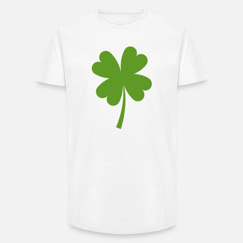 Solid four-leaf clover - Long Fit Men's T-Shirt - white