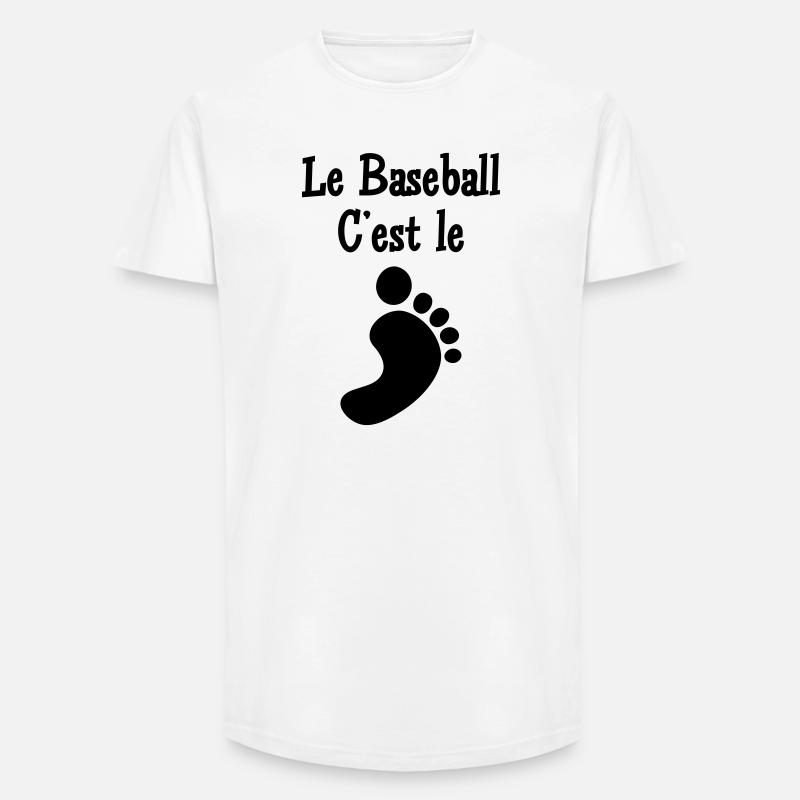 Le Baseball c’est le Pied - T-shirt coupe longue homme - blanc
