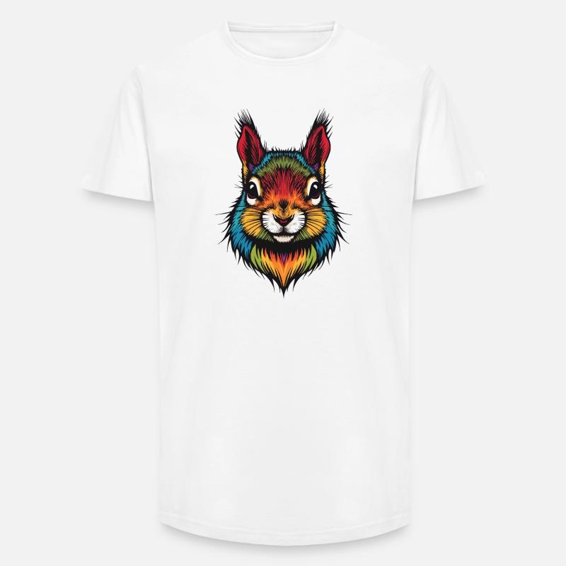 Buntes Eichhörnchen tierische Farbexplosion - Long Fit Männer T-Shirt - Weiß