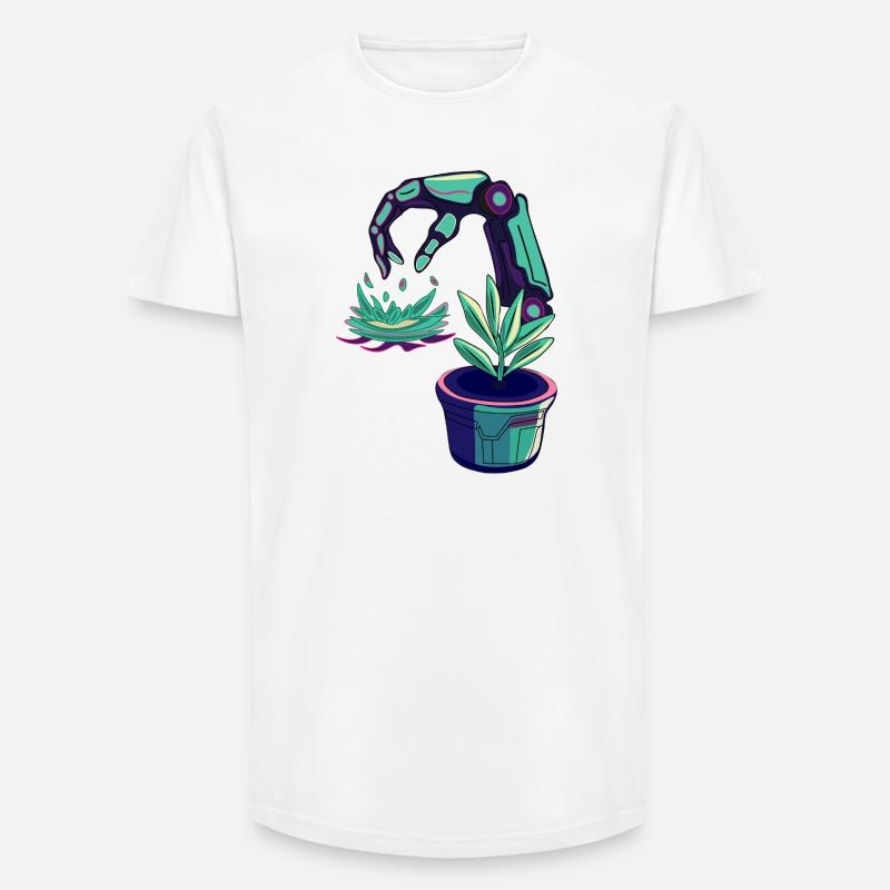 Neonroboter  - Long Fit Männer T-Shirt - Weiß