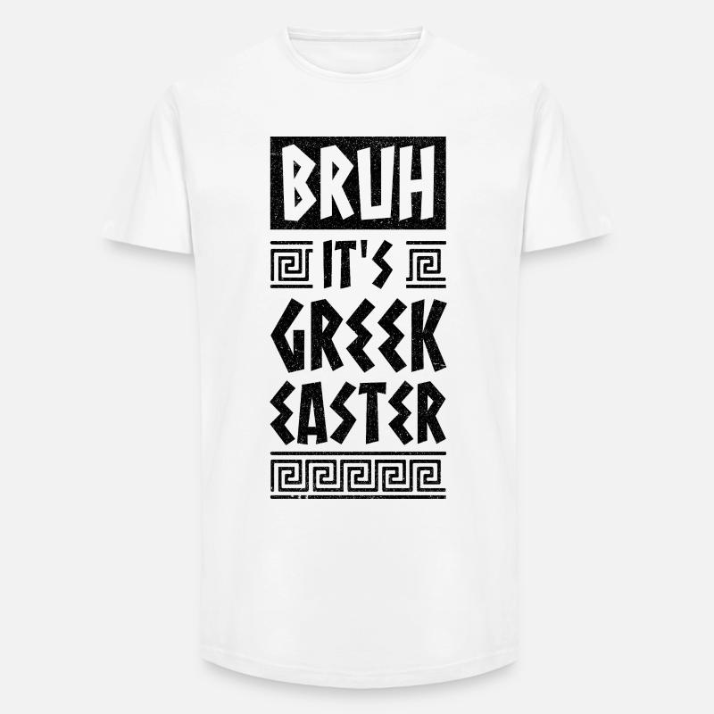 Pasqua greca Fratello È Pasqua greca Buona Pasqua - T-shirt uomo a vestibilità lunga - bianco