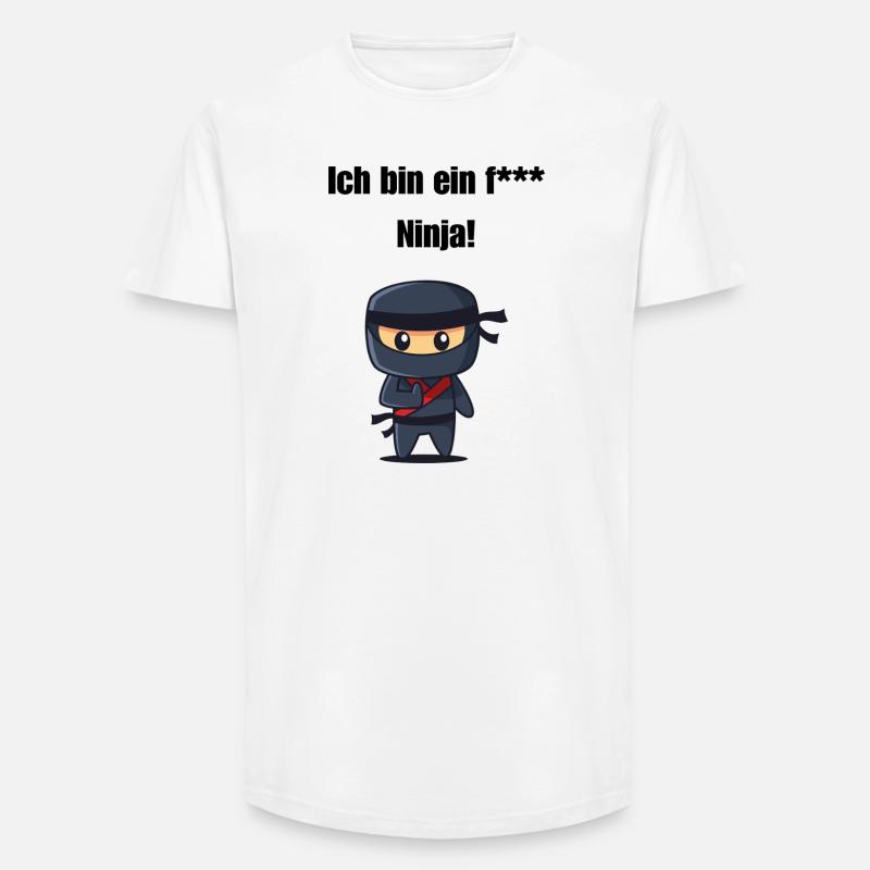Ich bin ein f*** Ninja! - Long Fit Männer T-Shirt - Weiß