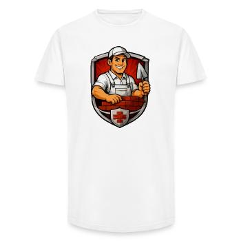 Craftsman-Coat of Arms Mason - Long Fit Men's T-Shirt - white - Front - AI Model Male 185 light (185cm)