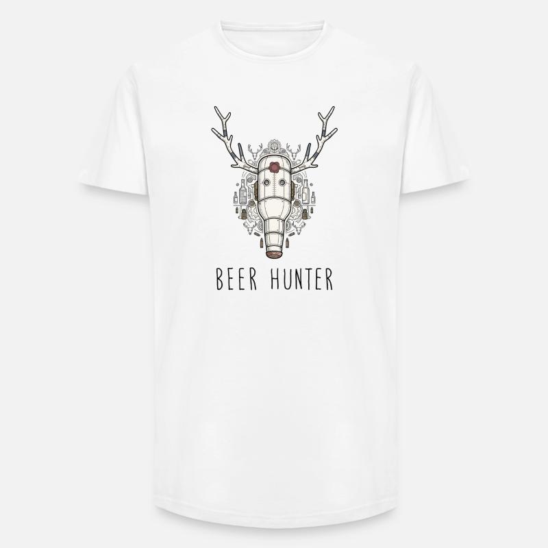 Beer Hunter Trophy – Stahlflasche - Long Fit Männer T-Shirt - Weiß