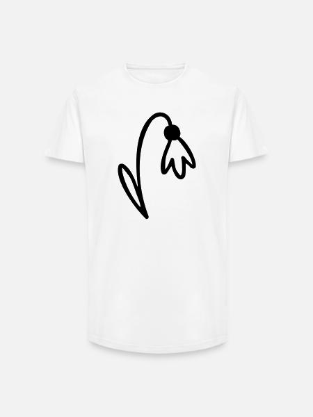 Fleur - T-shirt coupe longue homme - blanc