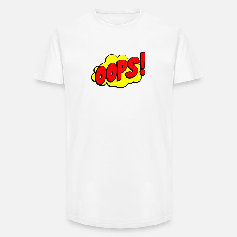 Cartoon Oops Comic Design - Long Fit Männer T-Shirt - Weiß