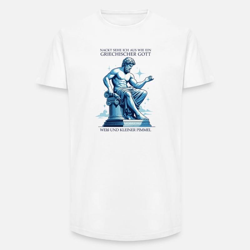 Dio greco con un piccolo cazzo - T-shirt uomo a vestibilità lunga - bianco