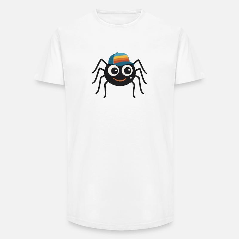 Coole Spinne mit Retro-Cappy – süß & frech - Long Fit Männer T-Shirt - Weiß