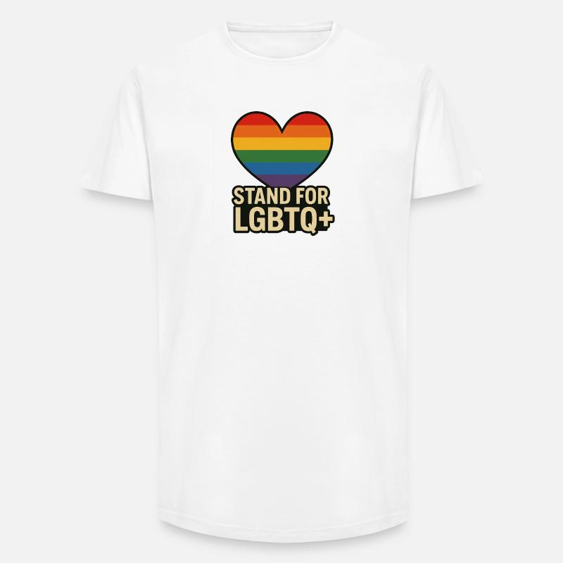 Pride Heart LGBT Support-Design - Long Fit Männer T-Shirt - Weiß