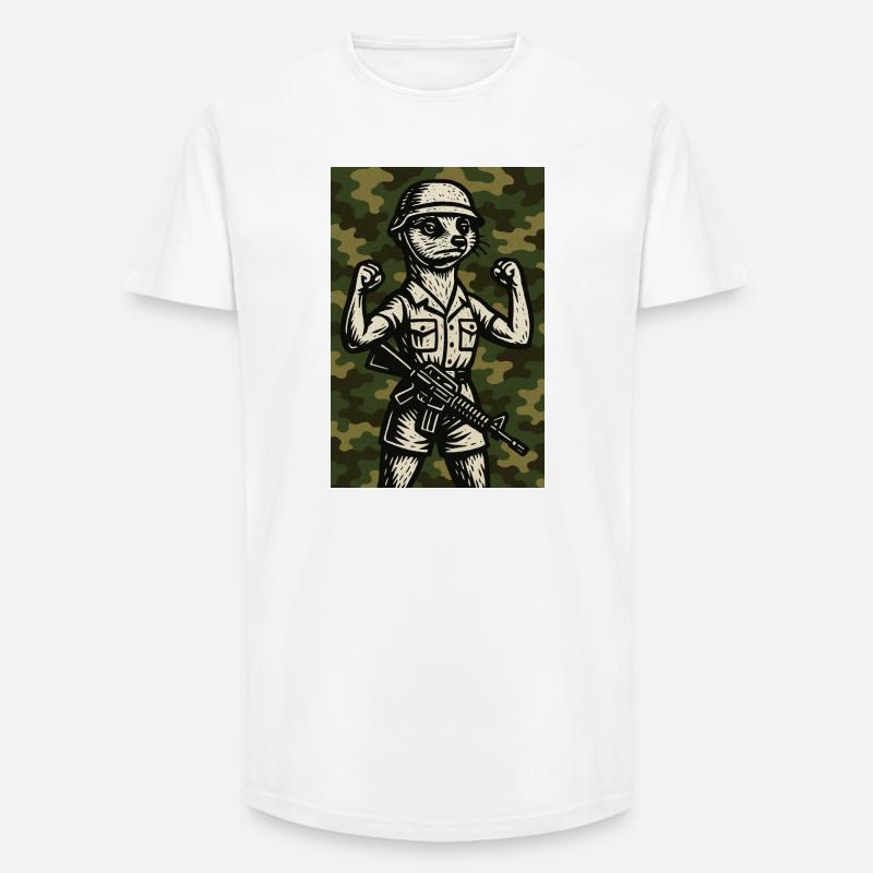 erdmännchen comic helden - Long Fit Männer T-Shirt - Weiß