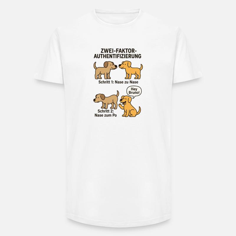 Dog Detection Two-Factor Authentication - Long Fit Men's T-Shirt - white