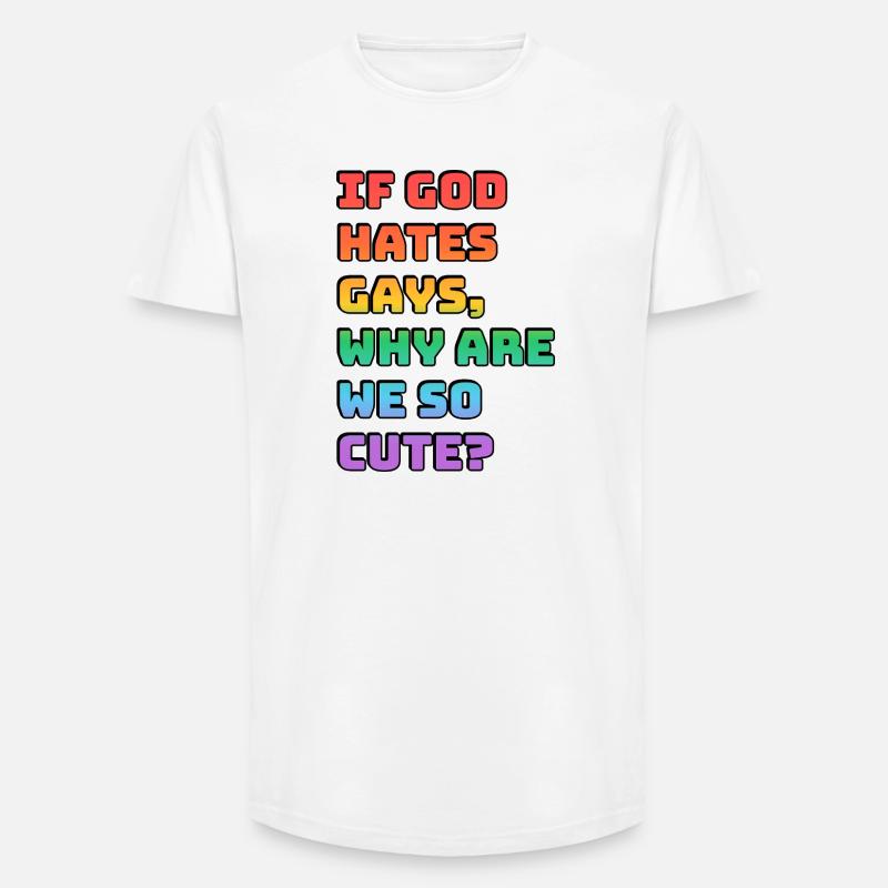 Süßes Pride Regenbogen-Tee - Long Fit Männer T-Shirt - Weiß